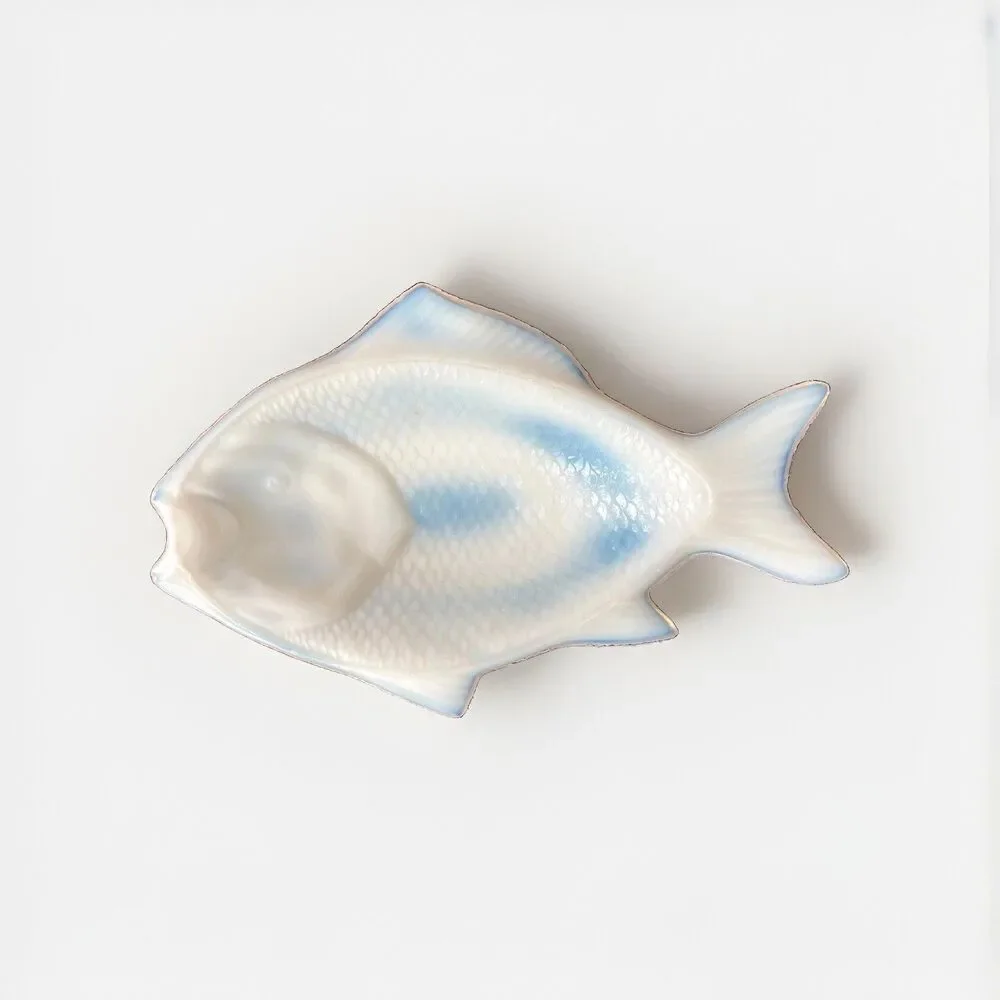 White Milk Glass 9.5” Fish Dish  marked Patent 1872 VTG Clambroth